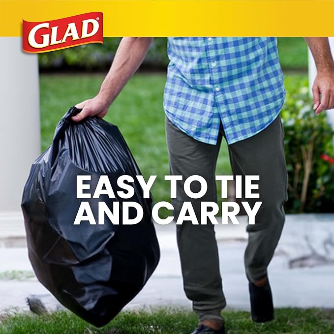 Glad Trash Bags, Strong Quick-Tie Large Garbage Bags