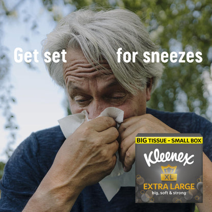 Kleenex Extra Large Soft Facial Tissues, 24 Compact Tissue Boxes, 1056 Tissues (24 boxes) - 100% Recyclable Packaging