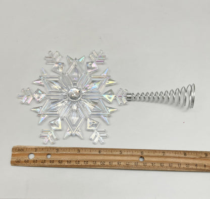 PEPPERLONELY Miniature Glitter Star Tree Topper Christmas Decorations 3.42" H x 2.76" W, White