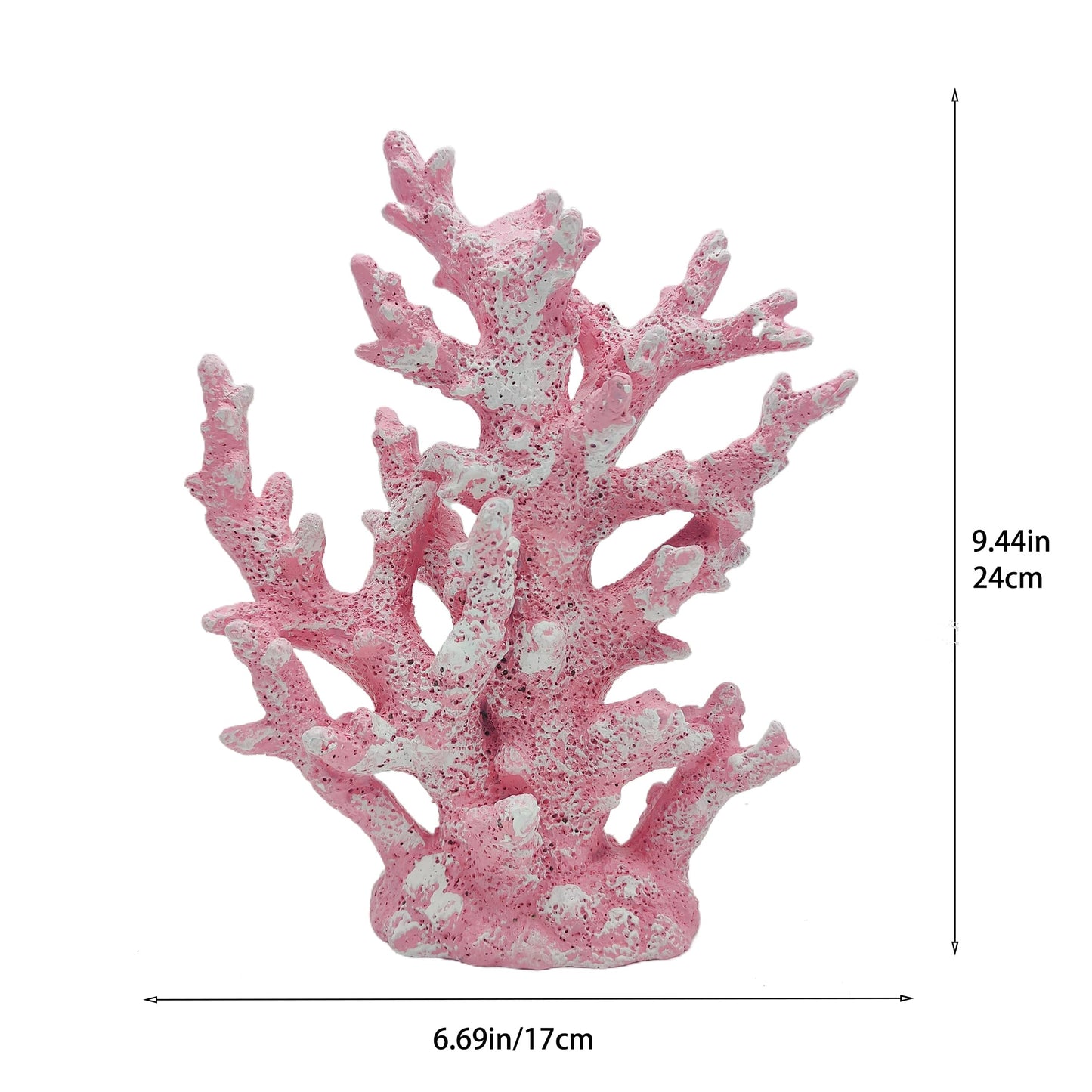 Etlemonde Beach Coastal Decor Coral Reef Home Decor Coral Statue Sculpture Home,Desk,Bathroom,Desktop Shelf Statue,Marine Themed Gifts (Pink Coral)