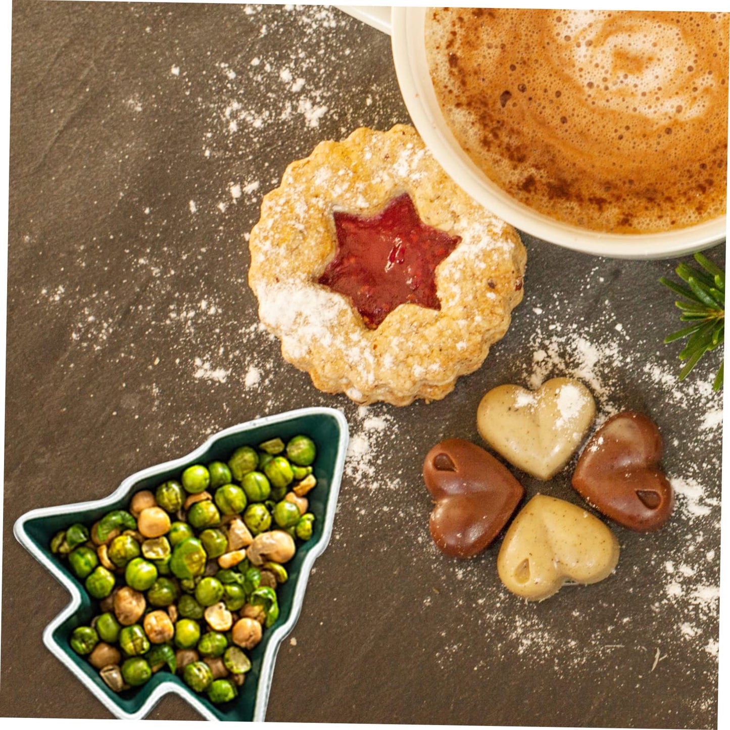 OKUMEYR 2pcs Christmas Sauce Dish Christmas Tree Candy Dishes Dry Fruit Dishes Sauce Plate Tree Shaped Bowl Sushi Plate Dipping Cups Pickles Ceramics Food
