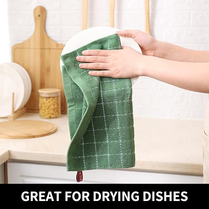 Homaxy 100% Cotton Terry Kitchen Dish Cloths, Ultra Soft and Absorbent Dish