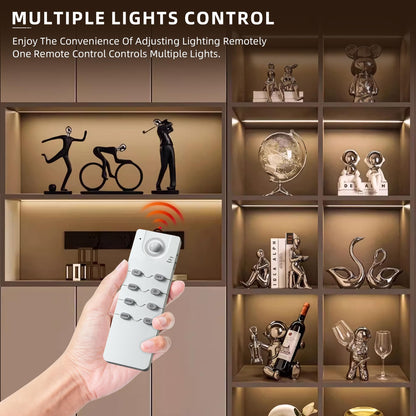 204 LED Under Cabinet Lights Wireless with Full Lighting,Rechargeable Closet Lights with Remote and Motion Sensor Indoor,Under Counter Light with CCT and Dimmable for Kitchen,Stair(5 Pack,23.6inch)