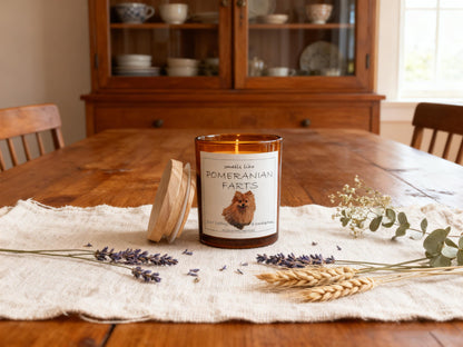 Pomeranian Gifts & Decor, Dog Mom Gift for Women, Smells Like Pomeranian Farts Candle - Lavender & Eucalyptus, Crafted by Natural Soy Wax & Natural Essential Oils
