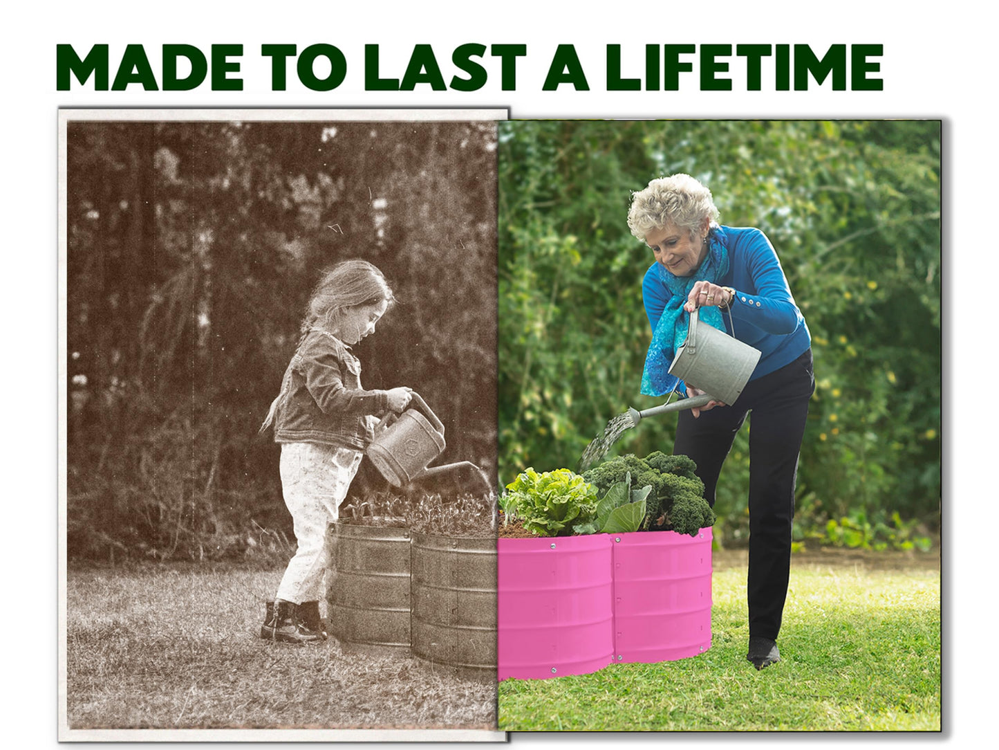 Plant & Plot Galvanized Raised Garden Beds Outdoor // 3×3×1 ft Planter Raised Beds for Gardening, Vegetables, Flowers // Large Metal Garden Box (Pink) // Patented Tool-Free Design