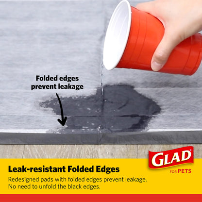 Glad for Pets Black Charcoal Puppy Pads, 23"x23" Disposable Pee Pad That Absorbs & Neutralizes Urine Instantly, Activated Carbon Training Pads For Dogs - 100 Count