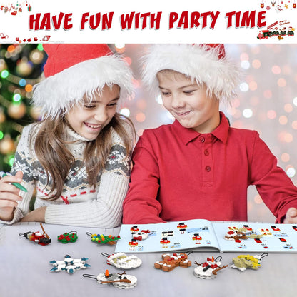 DECMIOX Christmas Ornaments Building Set, 11-in-1 Christmas Tree, Wreath, Santa, Reindeer, Gingerbread, Polar Bear, Snowflake, 2025 Xmas Holiday Stocking Stuffer Toys Gifts for Kids Boys Girls
