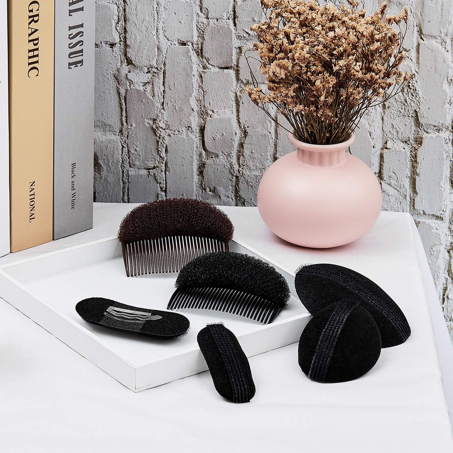 WILLBOND Hair Styling Accessories Bump It up Volume Hair Base Set of 8 Sponge Insert, Include Bun Maker and Styling Braid Tool for Women DIY Hairstyle
