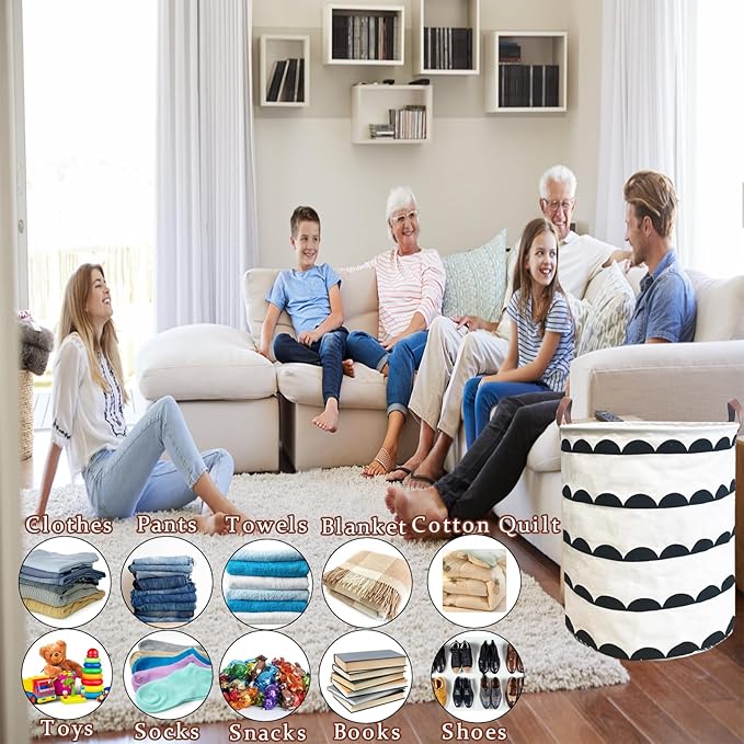 Waterproof Laundry Hamper Collapsible Laundry Basket Leather Handle Laundry Bag