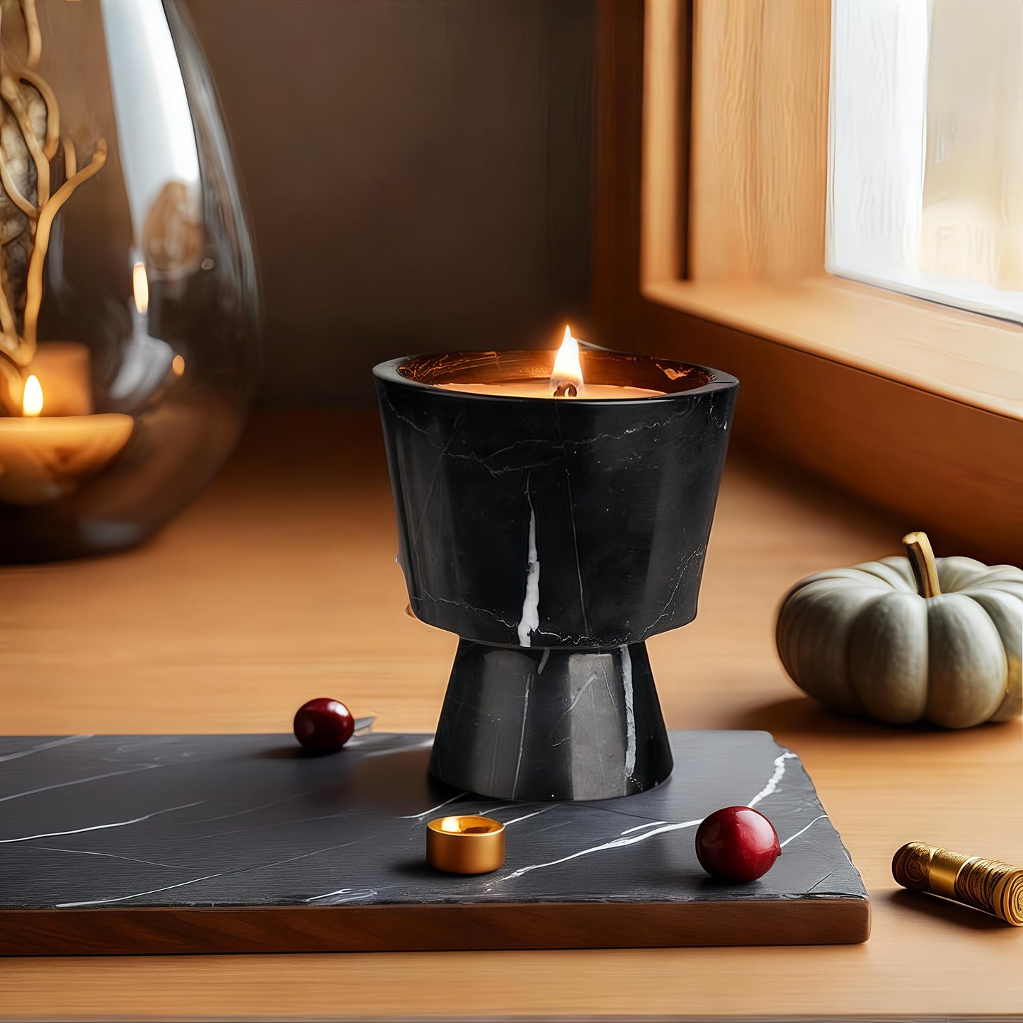 Story of Stone Marble Candle Holder | Soy Wax | Non-Toxic | Reusable Stone Jar |Votive Candle|Tealight Candle Holder|Distinctive Gift.Natural Aromatherapy for Women & Men