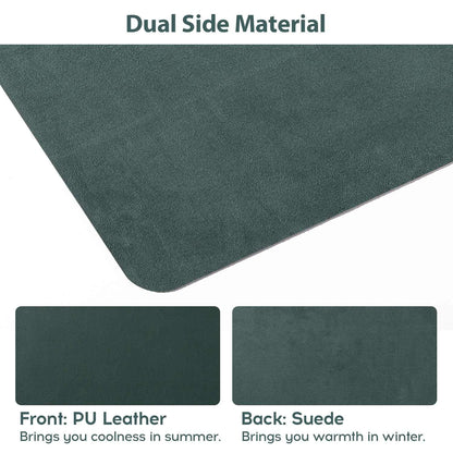 DOBAOJIA Extended Mouse Pad Mat XXL Desk Pad Large Desk Mat 35.4" X 16.9" Desk Blotter Writing Pad for Laptop/Office/Home, PU Leather Waterproof +Suede Non-Slip 90 x 43cm (Dark Green)