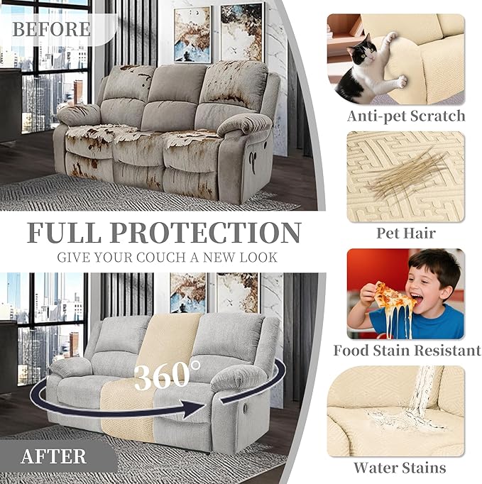 100% Waterproof Sectional Recliner Couch Covers