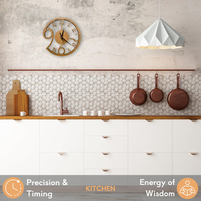 Rizalit Wood Wall Clock Artistic Modern Classic Style Unique Design 11.5 Inch for Living Kitchen Office Bedroom Silent Non Ticking Battery Operated Reloj de pared Настенные часы