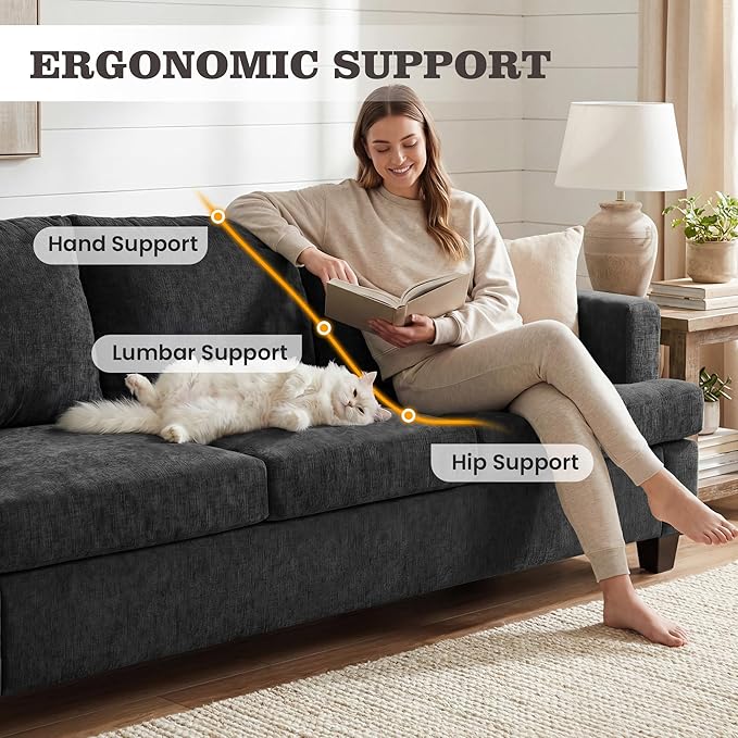 Apicizon 3-Seater Sofa & 3-Seater Sofa, 2 Piece Set Comfy Couch