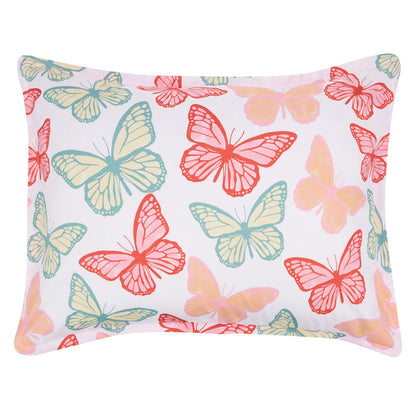 Amazon Basics 5-Piece Soft Microfiber Kid's Bed-in-a-Bag Bedding Set with Comforter, Sheets, Sham and Pillowcase, Twin, Butterfly Friends