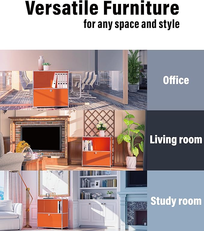 32.5-Inch Flip-Top Side Table & Buffet Cabinet