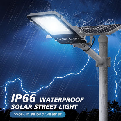 10000W Solar Street Lights Outdoor - LED 6500K Solar Lights Outdoor Dusk to Dawn, High Brightness Solar Parking Lot Lights Commercial, IP66 Waterproof Street Lights Solar Powered for Yard (2 Pack)