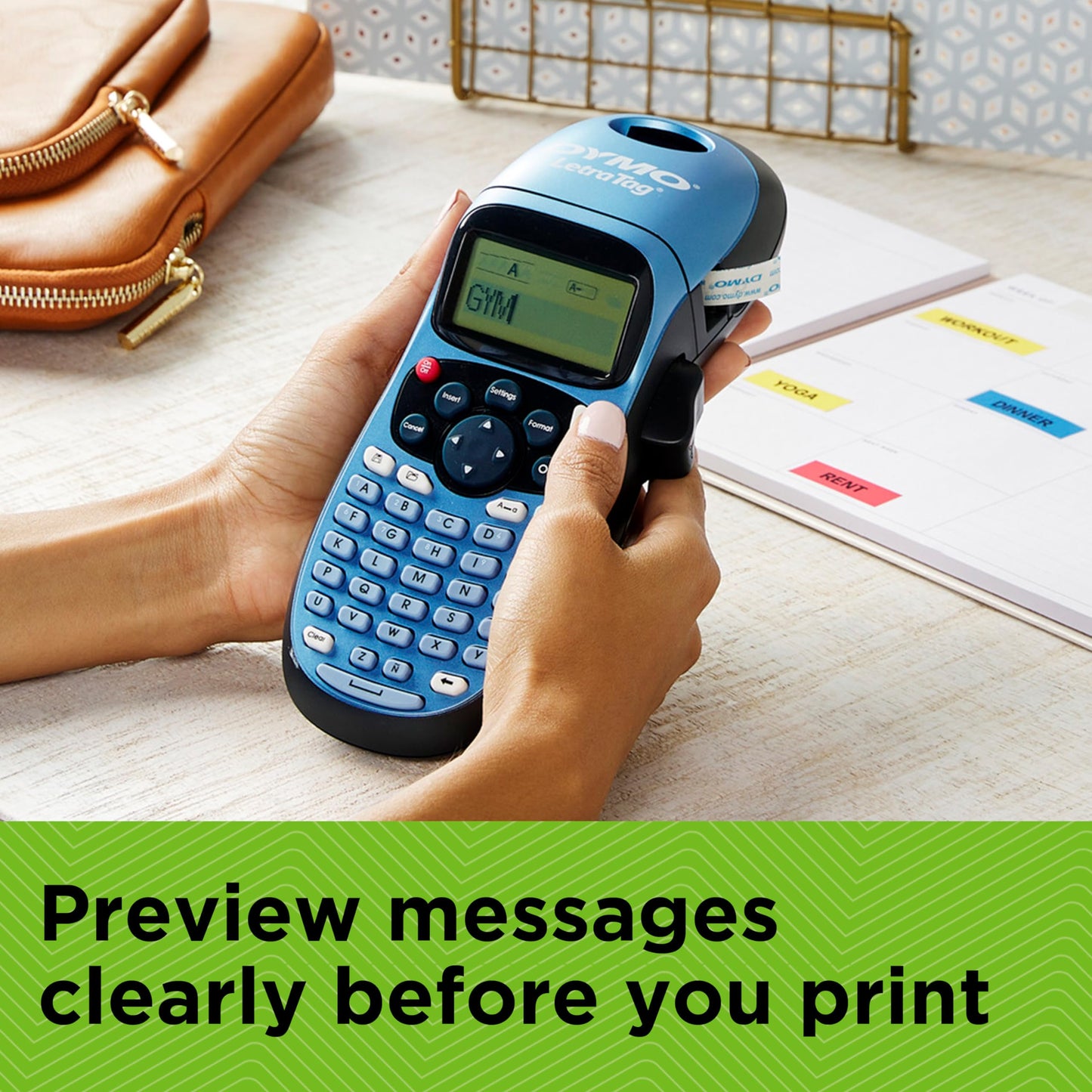 Dymo LetraTag LT-100H Handheld Label Maker | ABC Keyboard Label Printer with Easy-to-Use, 13 Character LCD Screen | for Home or Office | Blue