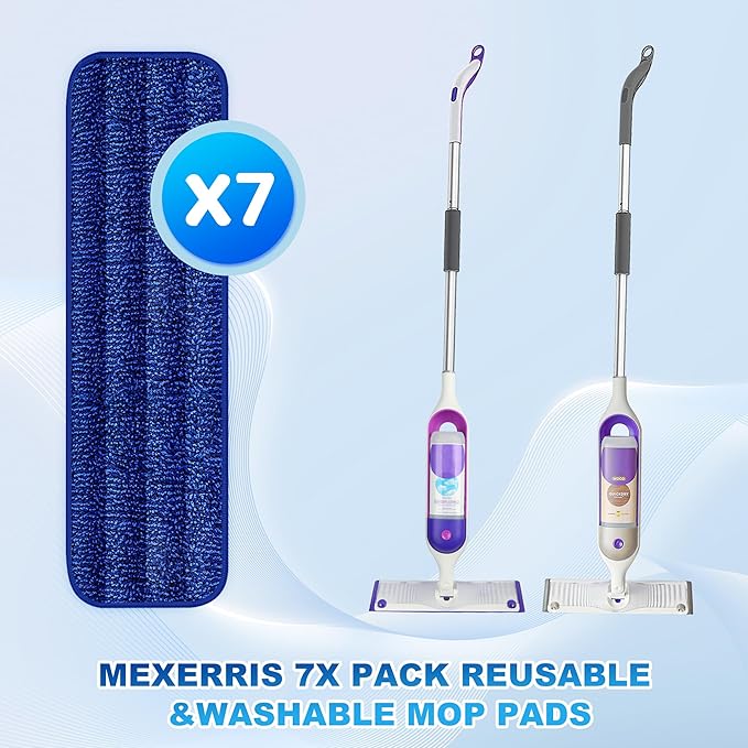 7 Count Reusable Microfiber Mop Pads