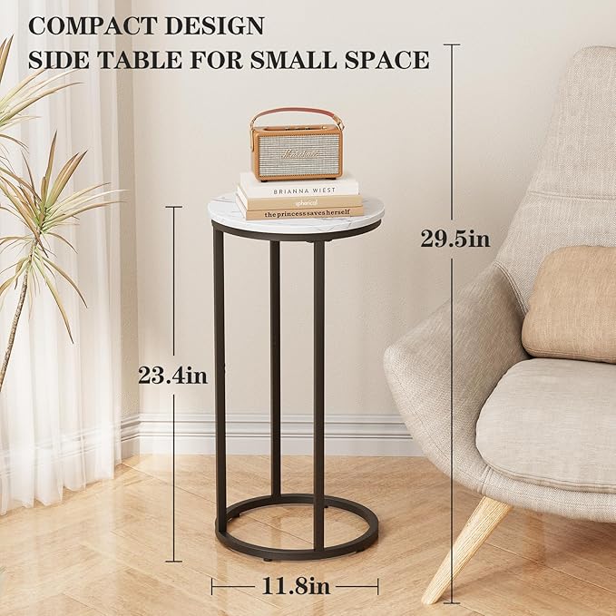 C Shaped End Table, Couch Side Tables