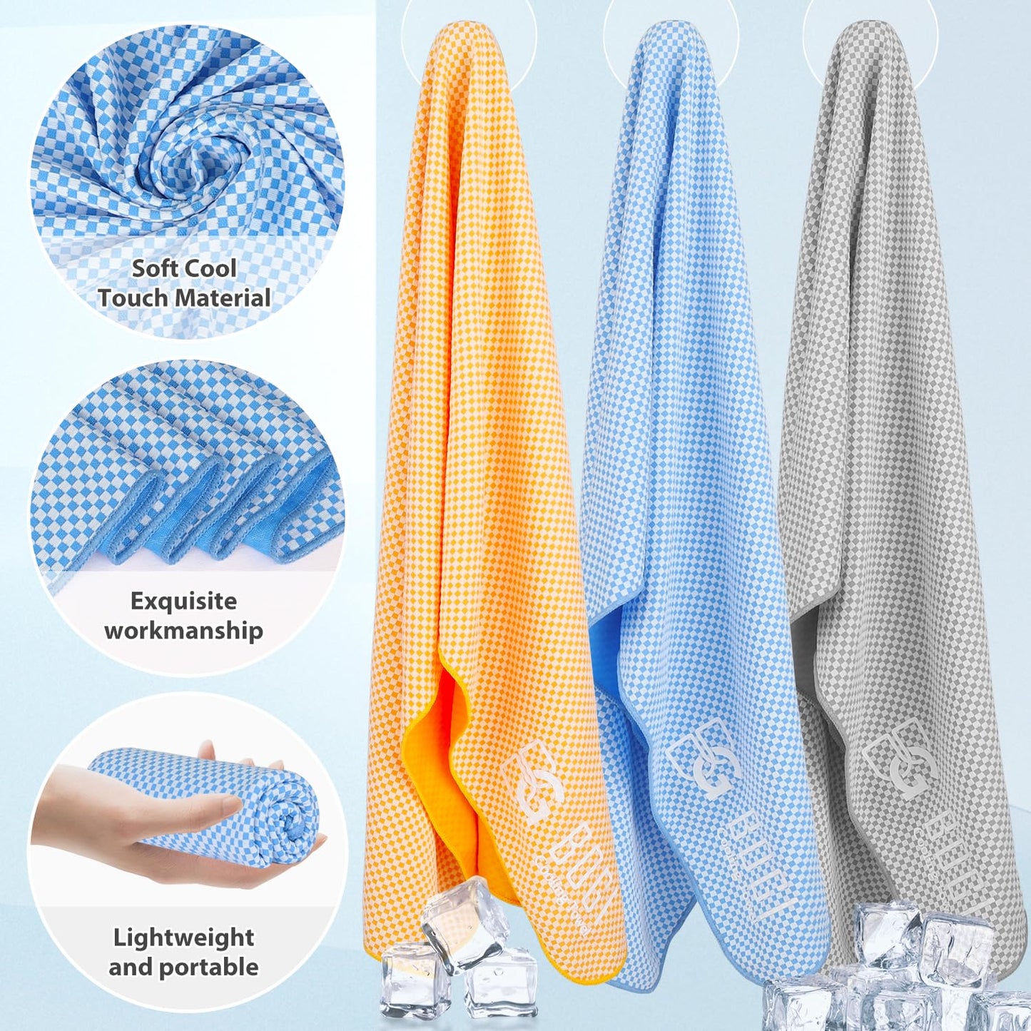 BOGI Cooling Towel, Cooling Towels for Neck and Face-40"x12"-Ice Towel for Instant Cooling, Soft Breathable Chilly Towel, Stay Cool for Yoga, Sport, Gym, Workout, Camping & More Activities (Blue)