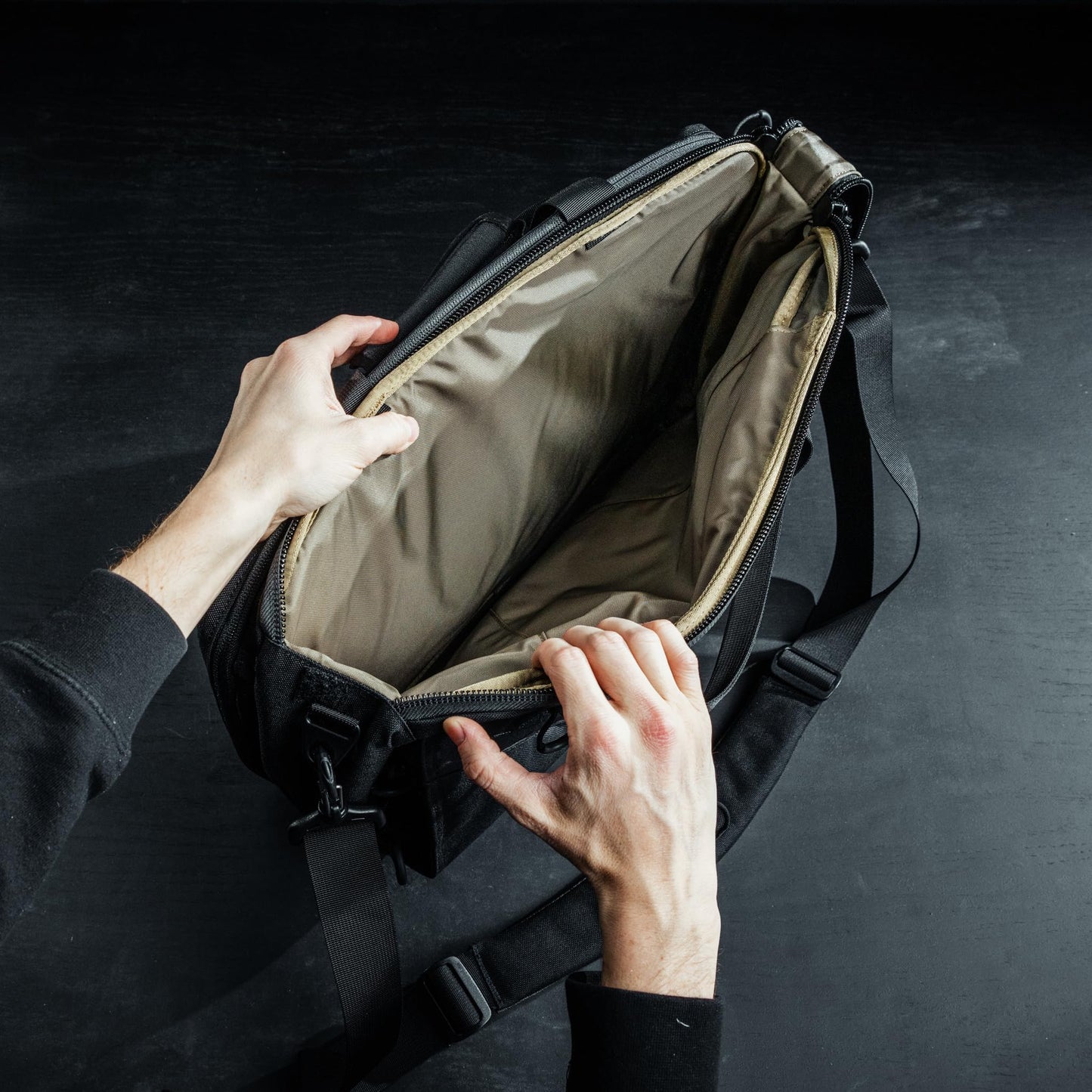 Eberlestock Executive Brief - CCW Compartment Brief Case - EDC Organization Work Pack - 500D Cordura Nylon - 10" H x 6" D x 17.5" L - Dry Earth