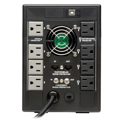Tripp Lite 1000VA Smart UPS Battery Back Up, 500W Tower, 8 Outlets, LCD Display, AVR, USB, Tel / DSL / Coax Protection, 3 Year Warranty & $250,000 Insurance (SMART1000LCD) Black