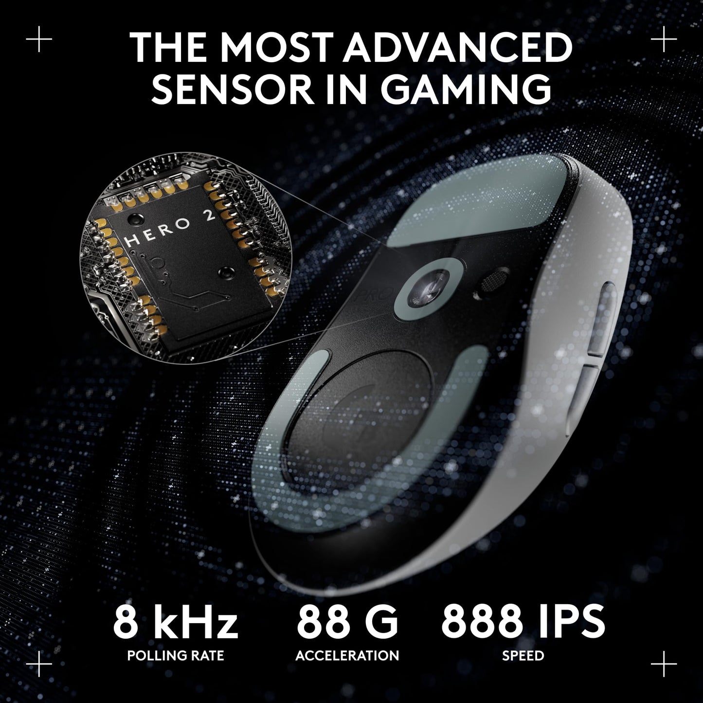 Logitech G PRO X SUPERLIGHT 2 Wireless Gaming Mouse, 60g Pro-Grade with 5 Programmable Buttons, 44k DPI Sensor, 8kHz Report Rate, USB-C Charging for PC/Mac - Black