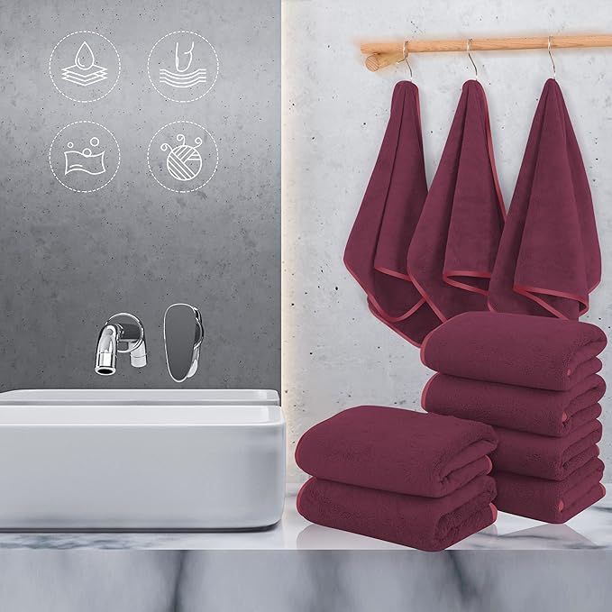 TENSTARS Silk Hemming Hand Towels