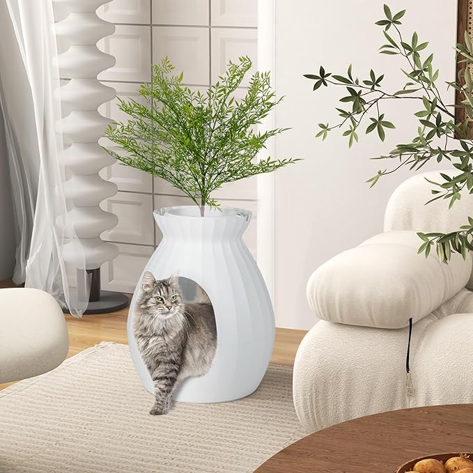 Tangkula Plant Litter Box, Hidden Cat Litter Box Enclosure Furniture