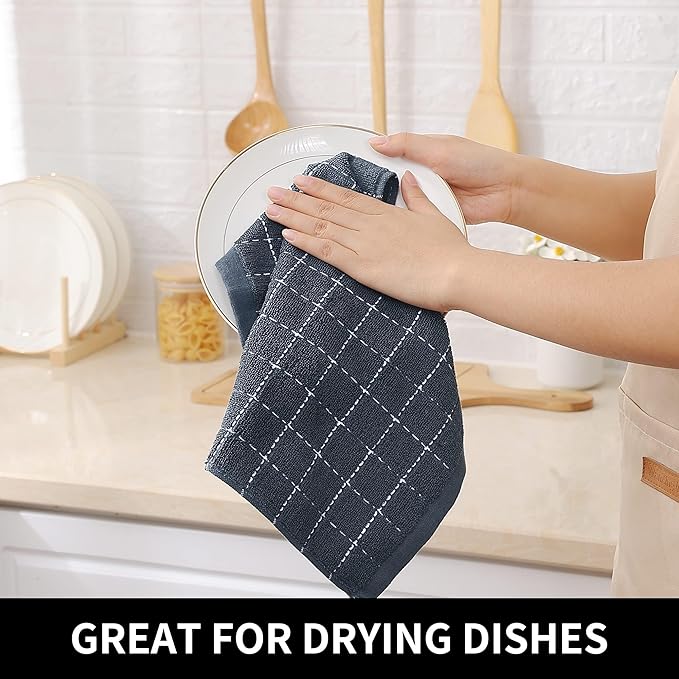 Homaxy 100% Cotton Terry Kitchen Dish Cloths, Ultra Soft and Absorbent Dish