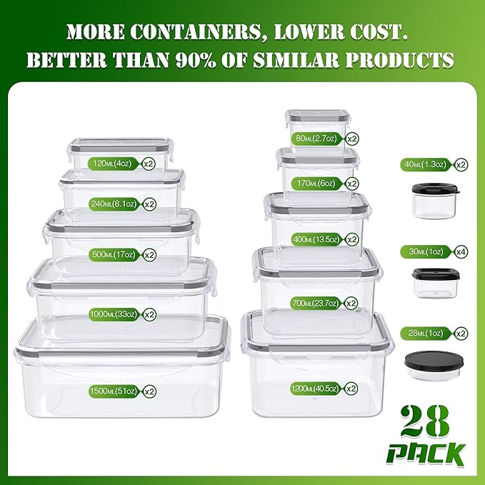 RockBerry 56 PCS Food Storage Containers