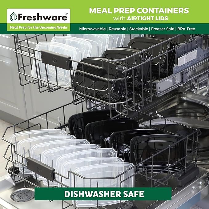 Freshware Meal Prep Containers 1 Compartment Food Storage Containers