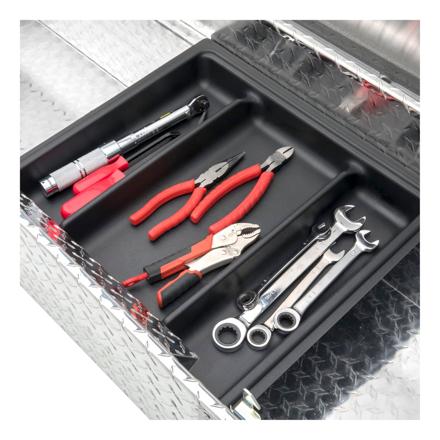 UWS EC10191 60-Inch Heavy-Wall Aluminum Angled Truck Tool Box with Low Profile, RigidCore Lid