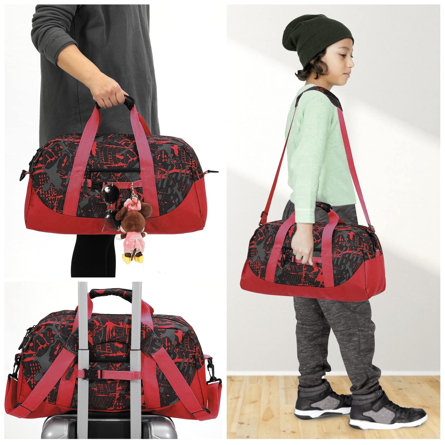 Stumdo Kids Overnighter Duffel Bags for kids, Carry-On Size & Ideal for School Practice or Overnight Travel Weekender Tote for Travel Gym Sport bag for Boys & Girls (11tyhong)
