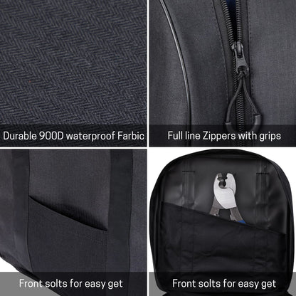 WISEPRO 15 Inch Jumper Cable Bag, Heavy Duty Cable Storage Bag, Water Resistant Cable Organizer Bag for Jumper Cable, EV Charging Cables, Cords and Hoses (15 Inch Black)