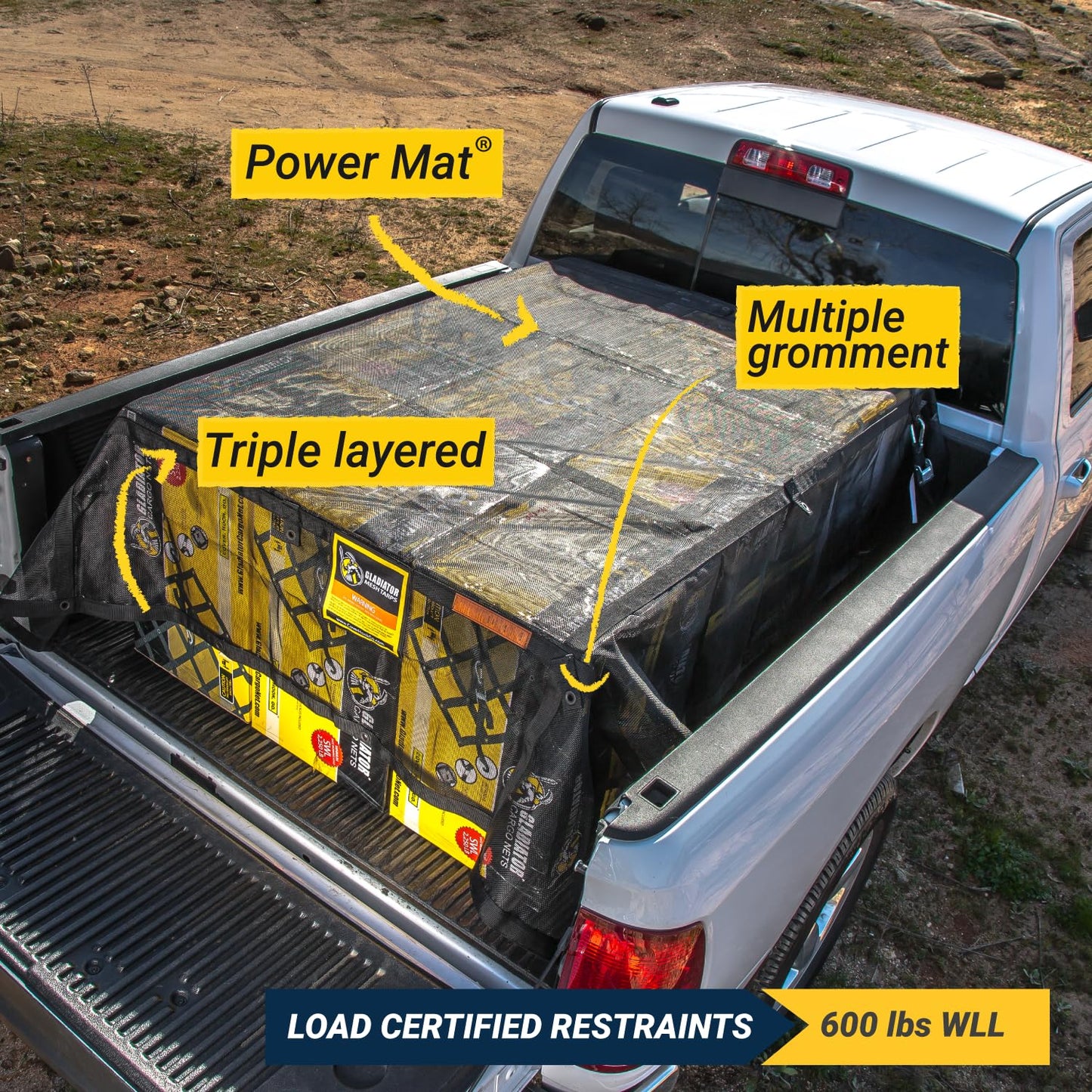 Gladiator Cargo Net - RipProof Mesh Cargo Tarp - Small - 4.75' x 6' (SMT-100)
