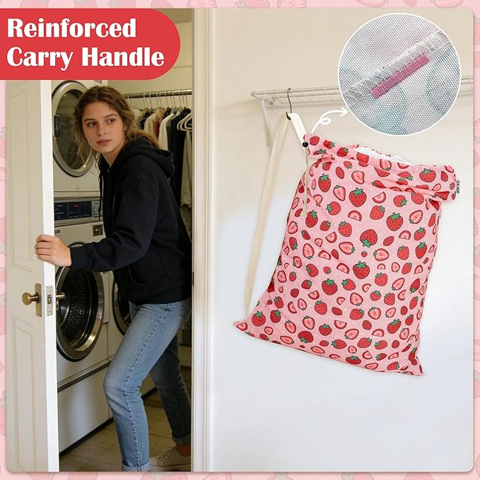Canvas Laundry Bag with shoulder Strap 24"W x 29"H, Large Drawstring Dirty