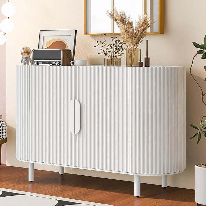 Curved Design Light Luxury Swith Adjustable Shelves, Suitable