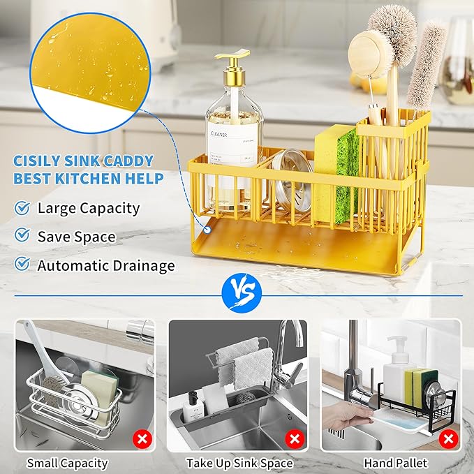 Cisily Yellow Sink Caddy Organzier