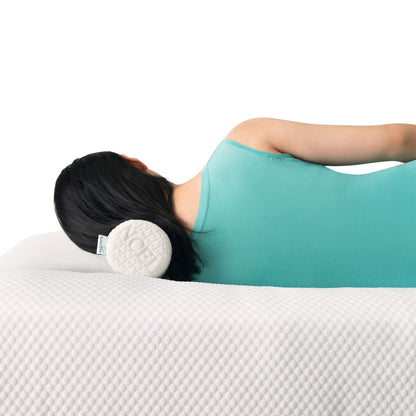 Comfort Memory Foam Neck Roll and Cervical Bolster Round Pillow with Removable Washable Soft Cover for Spine and Neck Back Lumbar Leg Vertebra Support (18x6 inch Pillow)