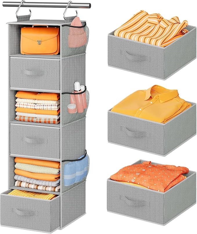 Pipishell Hanging Closet Organizer 6-Shelf, Hanging Shelves