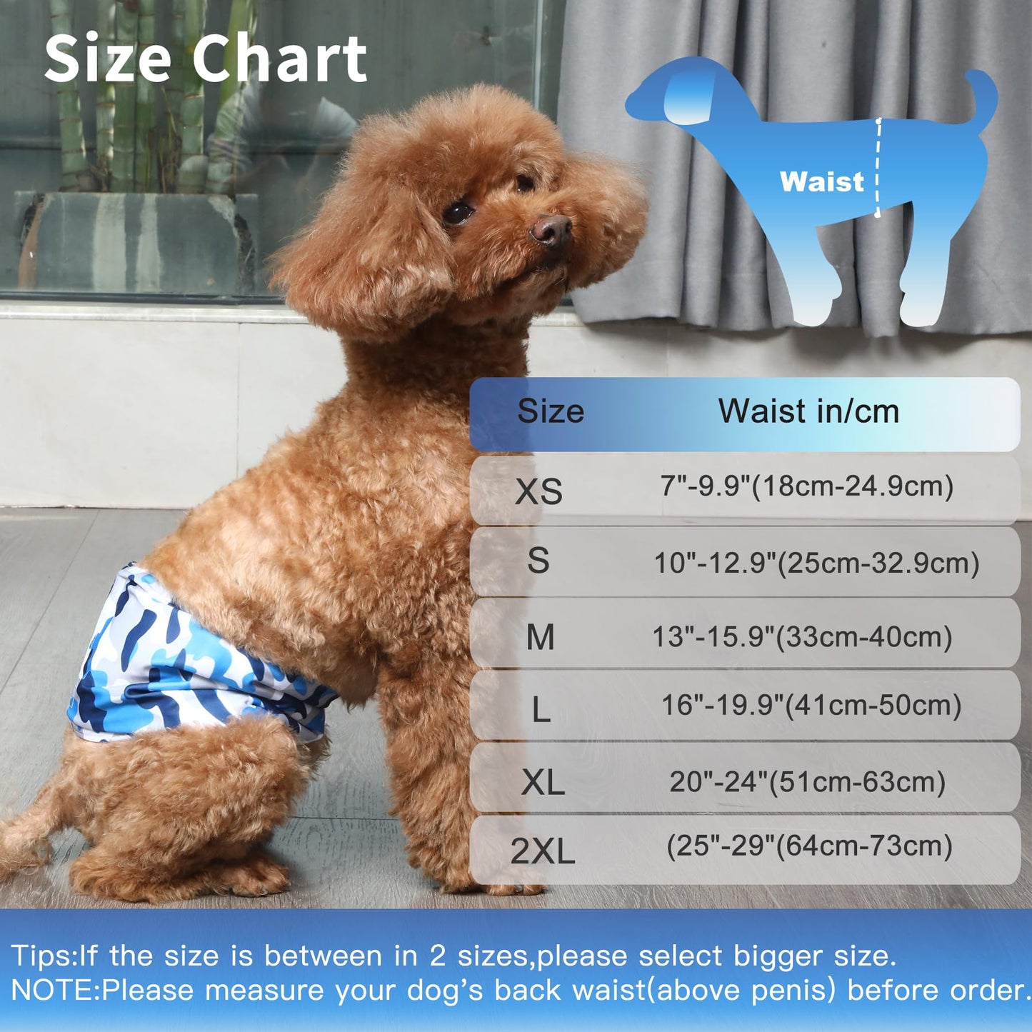 JoyDaog Reusable Dog Belly Bands for Male Dogs Diapers,5 Pack Premium Washable Dog Diapers Male Puppy Nappies Wrap,S