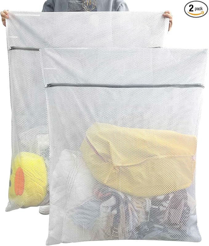 Oversized Honeycomb Mesh Laundry Bags, 2 Pack 35x43.3 inch Heavy Duty Delicate