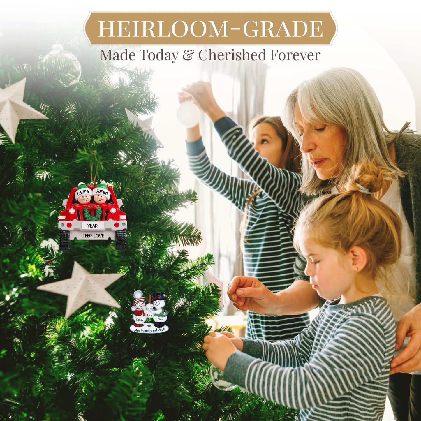 Personalized Large Family of 11 Ornament 2025 | Free 24h Customization | Laser Engraved Snowman Christmas Ornaments for Tree | Custom Gift Wrapped Festive Holiday Keepsake for Eleven Persons