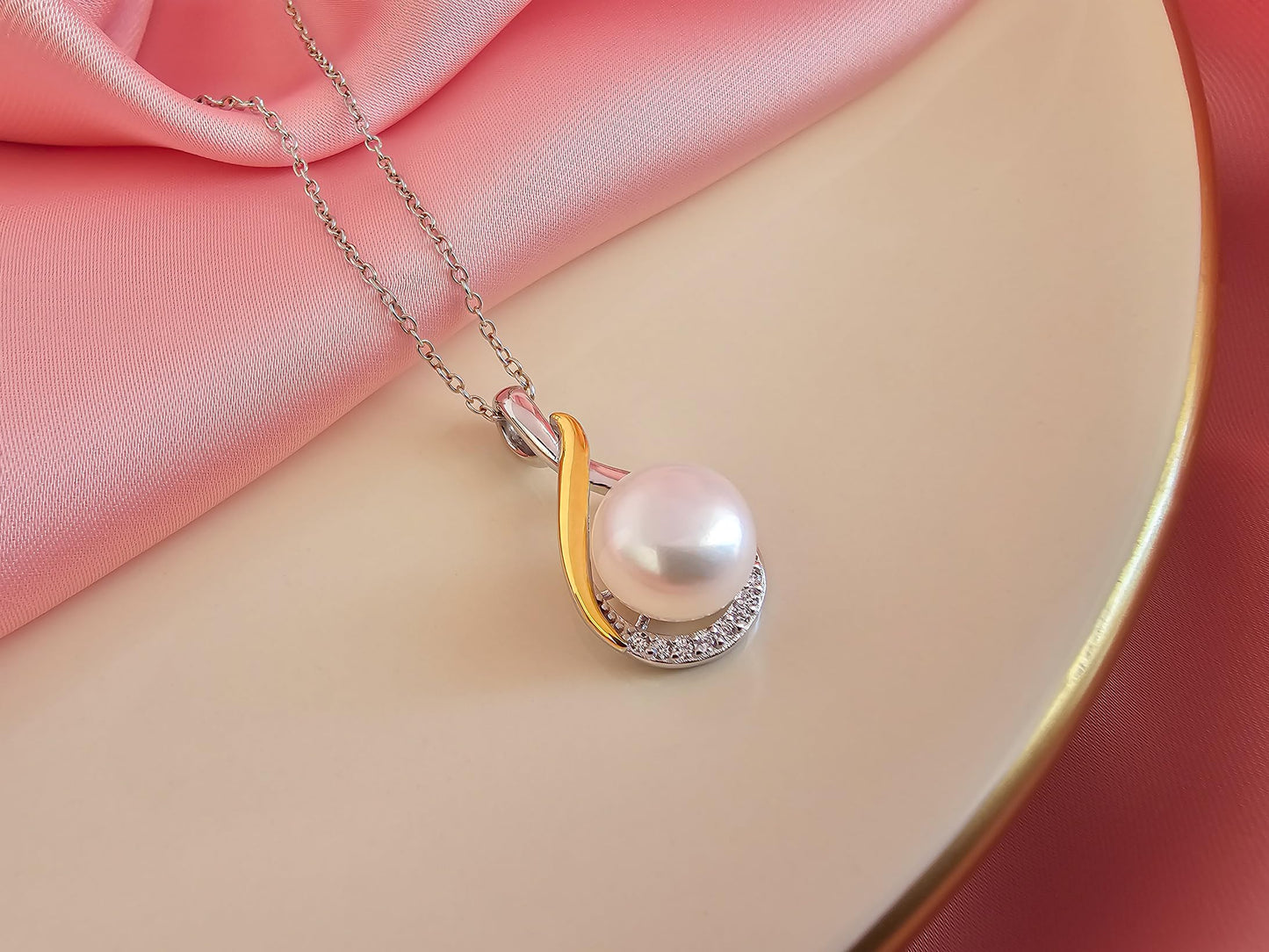 Gifts For Wife Wedding Anniversary - mothers day gifts - AAA+ Real Pearl Necklaces For Women (18k Gold Platting 925 Sterling Silver) mother's day necklace ideas Birthday Freshwater Pearl Necklace