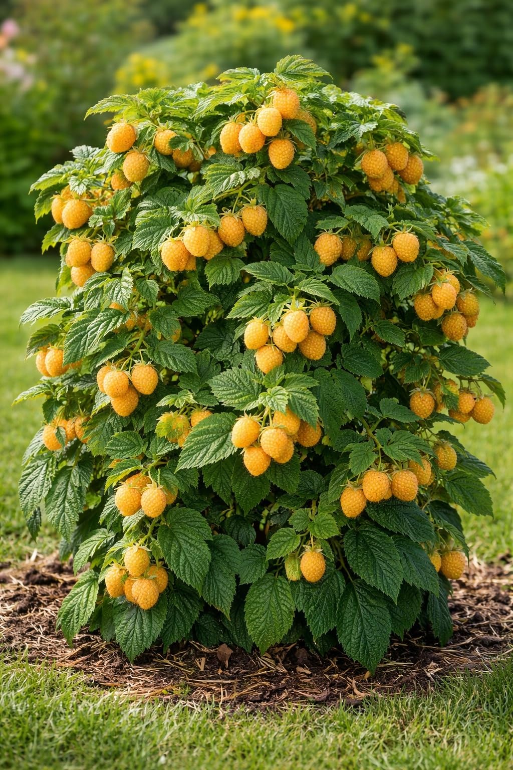 3 Golden Raspberry Plants – Live Fruit Bush (Rubus idaeus) – Sweet Yellow Heirloom Raspberries – High Yield Berry Plant for Outdoor Gardens - Easy to Grow Delicious Fruit
