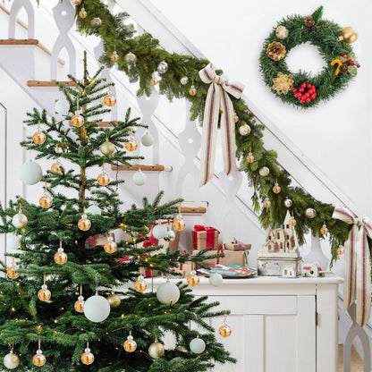 12 Pcs Crystal Glass Christmas Balls Ornaments, 0.87" Mini Prism Ball Christmas Tree Decorations, Hanging Crystal Ornament Clearance for Xmas Wedding Party Home Decor (Gold)