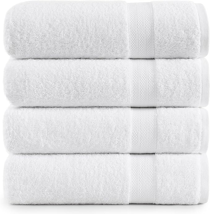 Lane Linen 100% Cotton 4 Pack Bath Sheets