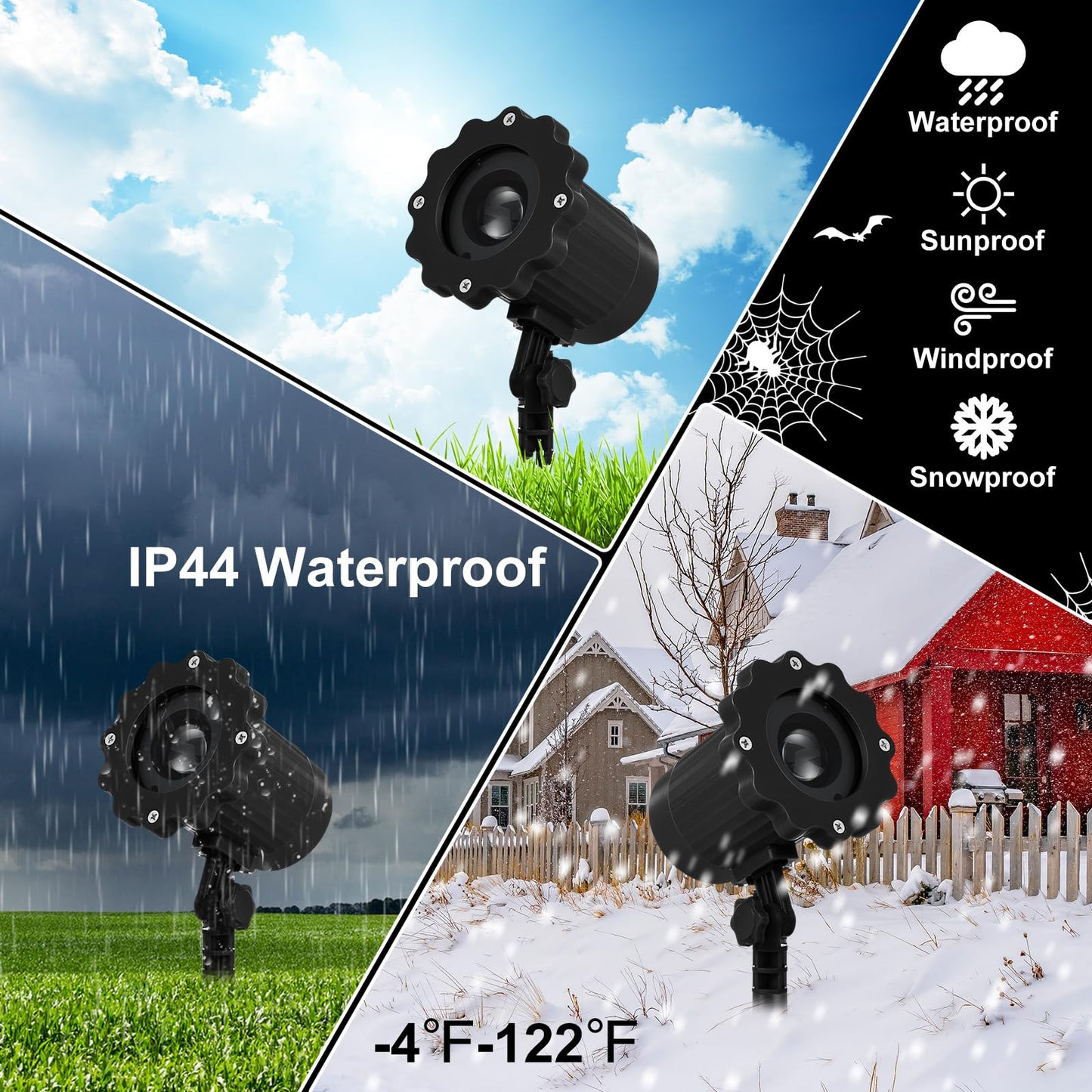 Treela Halloween Projector Lights Outdoor Cute Ghost Lights Decoration Dynamic Outside Indoor LED Landscape Lamp for Holiday Garden Supplies